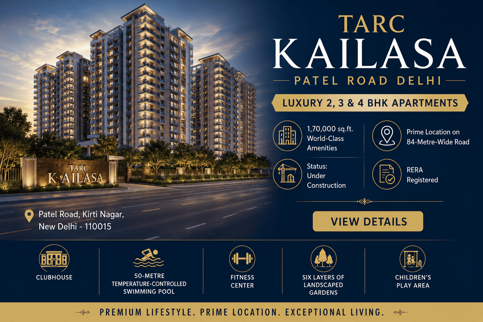 TARC Kailasa Patel Road Delhi - Luxury Apartments