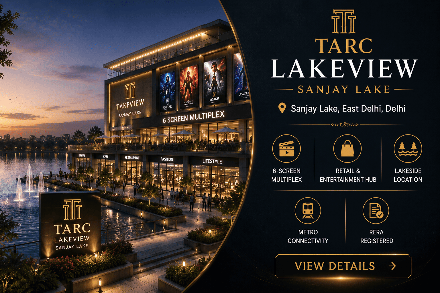 TARC Lakeview Sanjay Lake - Multiplex & Retail Shops